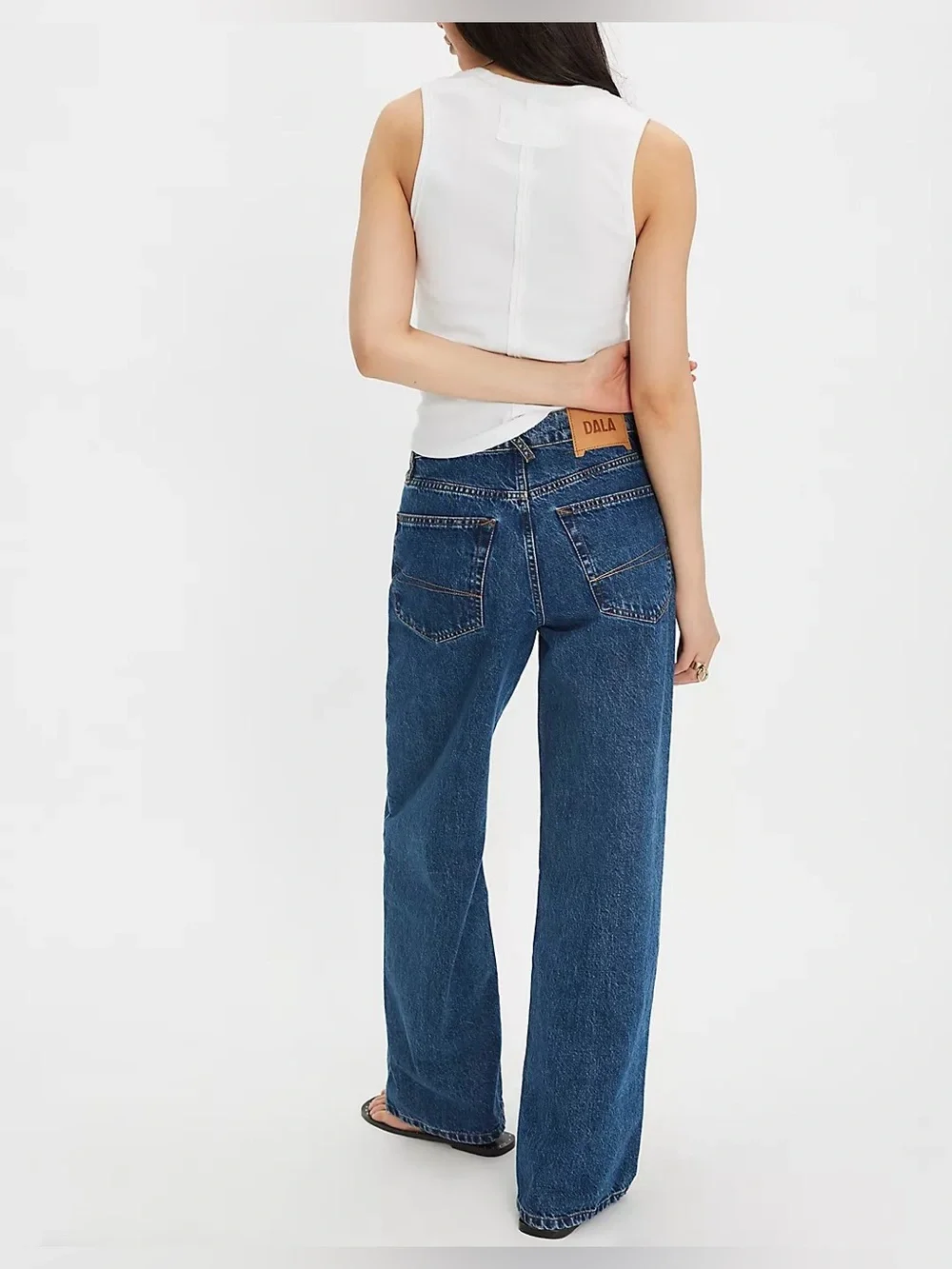 NWT Free People Dala Sling Jeans - Flat Blue - size 29